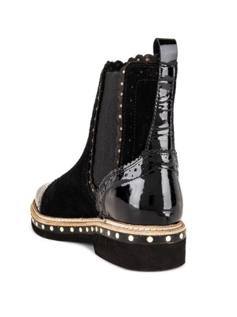 Free People Atlas black patent suede studded Chelsea boots - Picture 11 of 13